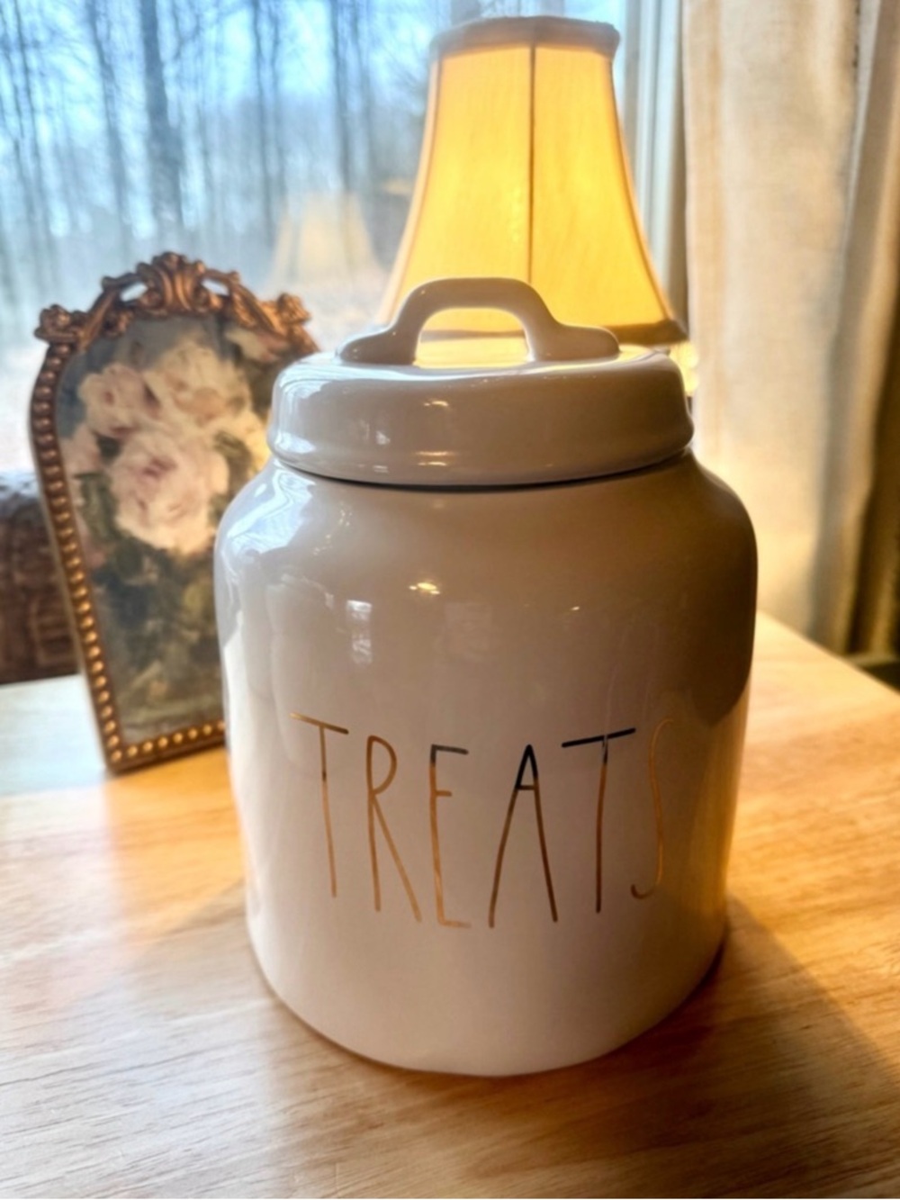 Pending - Rae Dunn Cream 'TREATS' Canister